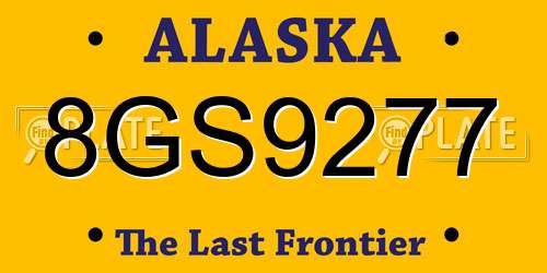 8GS9277 Alaska License Plate