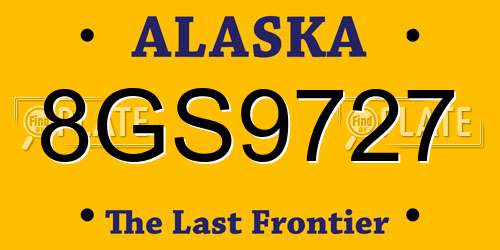 8GS9727 Alaska License Plate