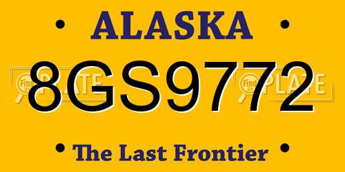 8GS9772 Alaska License Plate