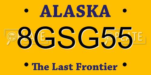8GSG55 Alaska License Plate