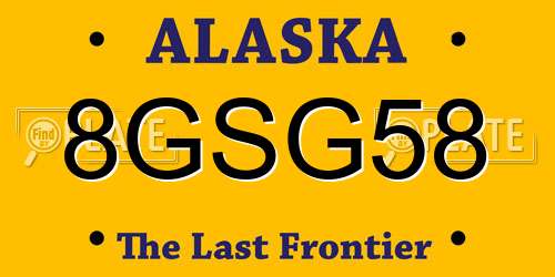 8GSG58 Alaska License Plate