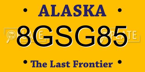 8GSG85 Alaska License Plate