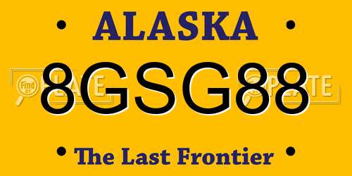 8GSG88 Alaska License Plate