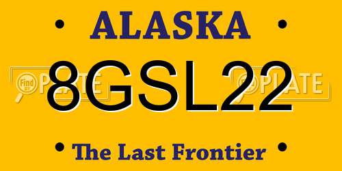 8GSL22 Alaska License Plate