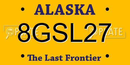 8GSL27 Alaska License Plate