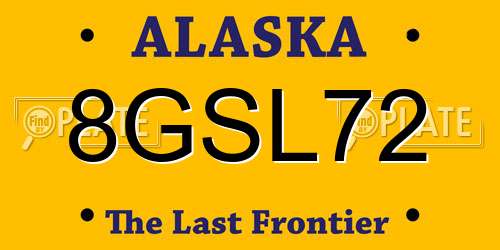 8GSL72 Alaska License Plate