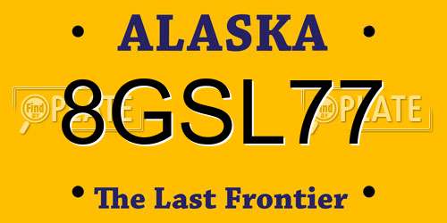 8GSL77 Alaska License Plate