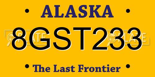 8GST233 Alaska License Plate