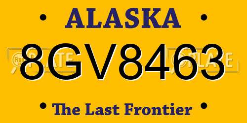 8GV8463 Alaska License Plate