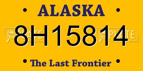 8H15814 Alaska License Plate