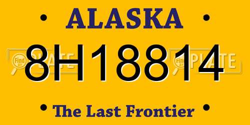 8H18814 Alaska License Plate