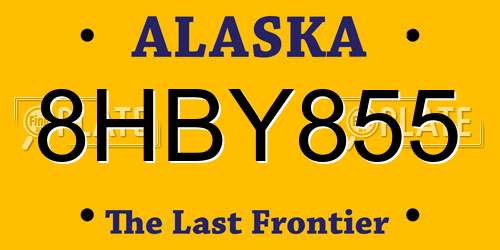 8HBY855 Alaska License Plate
