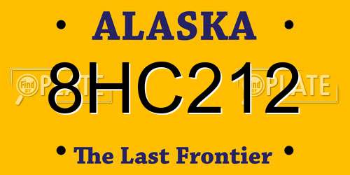 8HC212 Alaska License Plate