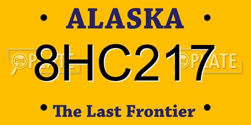 8HC217 Alaska License Plate