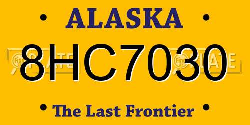 8HC7030 Alaska License Plate