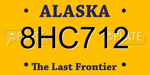 8HC712 Alaska License Plate