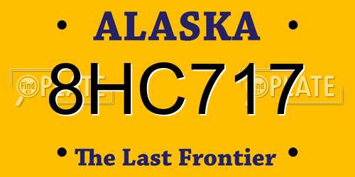 8HC717 Alaska License Plate