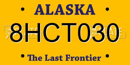 8HCT030 Alaska License Plate