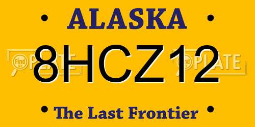 8HCZ12 Alaska License Plate