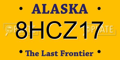 8HCZ17 Alaska License Plate