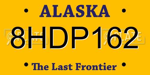 8HDP162 Alaska License Plate
