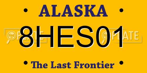 8HES01 Alaska License Plate