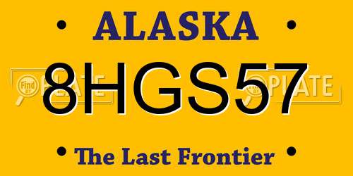 8HGS57 Alaska License Plate