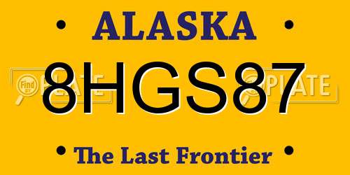 8HGS87 Alaska License Plate