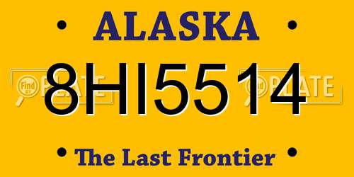 8HI5514 Alaska License Plate