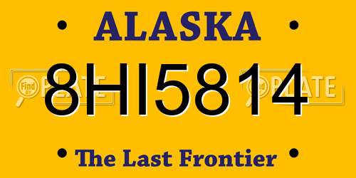 8HI5814 Alaska License Plate