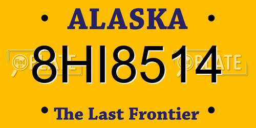 8HI8514 Alaska License Plate