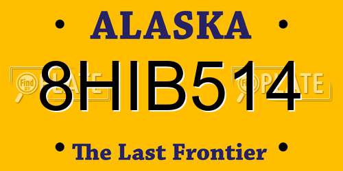 8HIB514 Alaska License Plate