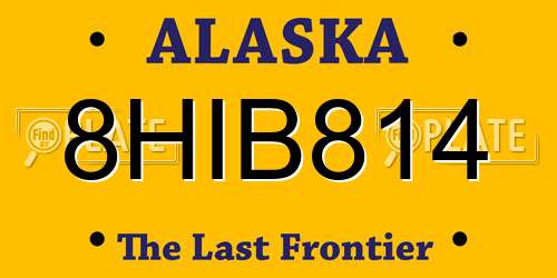 8HIB814 Alaska License Plate