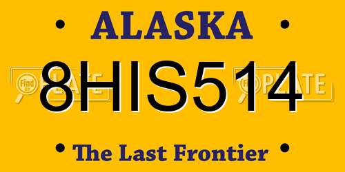 8HIS514 Alaska License Plate