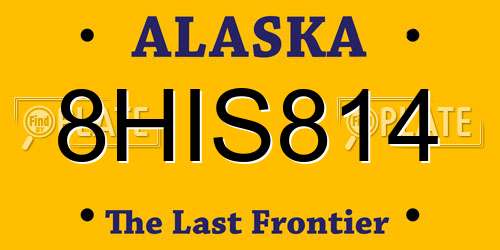 8HIS814 Alaska License Plate