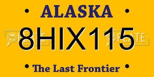 8HIX115 Alaska License Plate