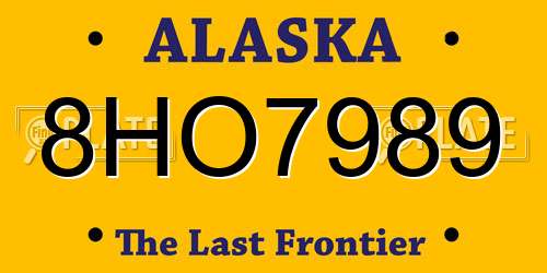 8HO7989 Alaska License Plate