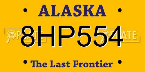 8HP554 Alaska License Plate