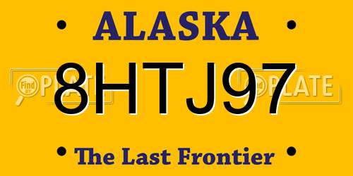 8HTJ97 Alaska License Plate