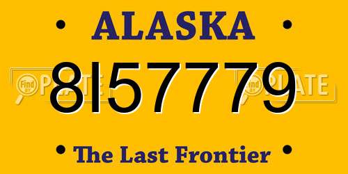 8I57779 Alaska License Plate