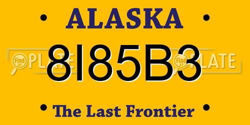 8I85B3 Alaska License Plate