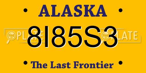 8I85S3 Alaska License Plate