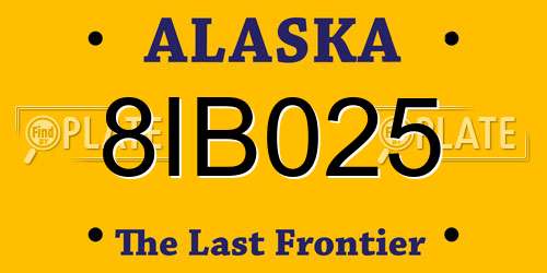 8IB025 Alaska License Plate