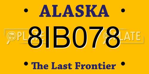 8IB078 Alaska License Plate
