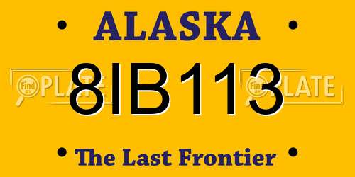 8IB113 Alaska License Plate