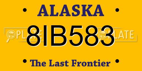 8IB583 Alaska License Plate