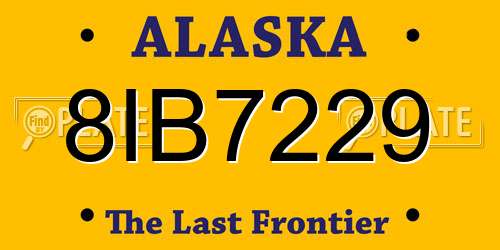 8IB7229 Alaska License Plate