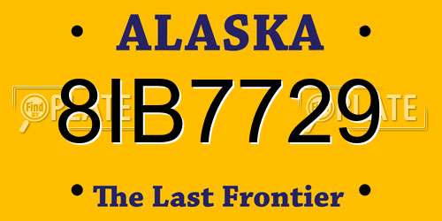 8IB7729 Alaska License Plate