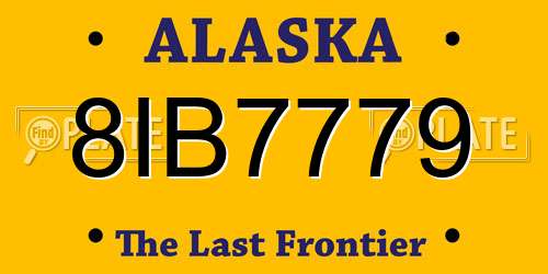8IB7779 Alaska License Plate