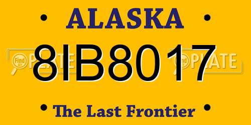 8IB8017 Alaska License Plate